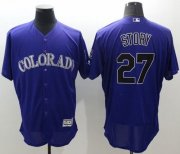Wholesale Cheap Rockies #27 Trevor Story Purple Flexbase Authentic Collection Stitched MLB Jersey
