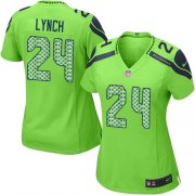 Wholesale Cheap Nike Seahawks #24 Marshawn Lynch Green Women's Stitched NFL Elite Jersey