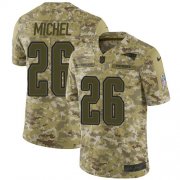 Wholesale Cheap Nike Patriots #26 Sony Michel Camo Men's Stitched NFL Limited 2018 Salute To Service Jersey