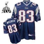 Wholesale Cheap Patriots #83 Wes Welker Dark Blue Super Bowl XLVI Embroidered NFL Jersey