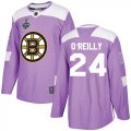 Wholesale Cheap Adidas Bruins #24 Terry O'Reilly Purple Authentic Fights Cancer Stanley Cup Final Bound Stitched NHL Jersey