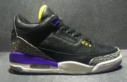 Wholesale Cheap Air Jordan 3 AIR logo on the heel Black/Purple-Yellow-White