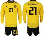Wholesale Cheap Belgium #21 Batshuayi Away Long Sleeves Soccer Country Jersey