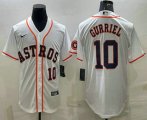 Wholesale Cheap Men's Houston Astros #10 Yuli Gurriel Number White With Patch Stitched MLB Cool Base Nike Jersey