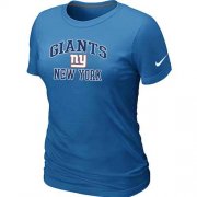 Wholesale Cheap Women's Nike New York Giants Heart & Soul NFL T-Shirt Light Blue