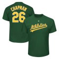 Wholesale Cheap Oakland Athletics #26 Matt Chapman Majestic Official Name and Number T-Shirt Green