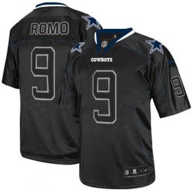 Wholesale Cheap Nike Cowboys #9 Tony Romo Lights Out Black Men\'s Stitched NFL Elite Jersey