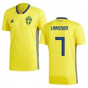Wholesale Cheap Sweden #7 Larsson Home Kid Soccer Country Jersey