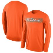 Wholesale Cheap Miami Dolphins Nike Sideline Seismic Legend Long Sleeve T-Shirt Orange