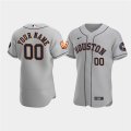 Wholesale Cheap Men's Houston Astros Active Player Custom Gray 60th Anniversary Flex Base Stitched Baseball Jersey