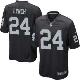 Wholesale Cheap Nike Raiders #24 Marshawn Lynch Black Team Color Youth Stitched NFL Elite Jersey