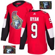 Wholesale Cheap Adidas Senators #9 Bobby Ryan Red Home Authentic Fashion Gold Stitched NHL Jersey