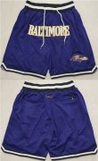 Wholesale Cheap Men's Baltimore Ravens Purple Shorts (Run Small)
