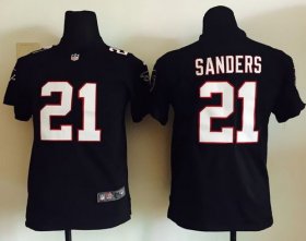 Wholesale Cheap Nike Falcons #21 Deion Sanders Black Alternate Youth Stitched NFL Elite Jersey