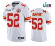 Wholesale Cheap Men’s Kansas City Chiefs #52 Creed Humphrey White Super Bowl LVII Patch Vapor Untouchable Limited Stitched Jersey