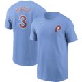 Wholesale Cheap Philadelphia Phillies #3 Bryce Harper Nike Name & Number T-Shirt Light Blue