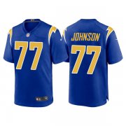 Wholesale Cheap Men's Los Angeles Chargers #77 Zion Johnson Royal Limited Stitched Jersey
