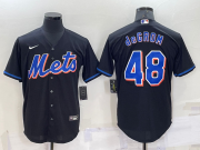 Wholesale Men's New York Mets #48 Jacob deGrom Black Stitched MLB Cool Base Nike Jersey