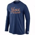 Wholesale Cheap Detroit Tigers Long Sleeve MLB T-Shirt Dark Blue