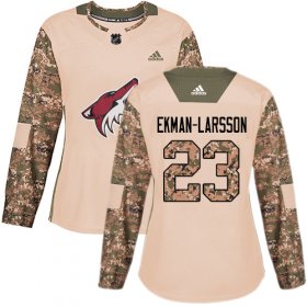 Wholesale Cheap Adidas Coyotes #23 Oliver Ekman-Larsson Camo Authentic 2017 Veterans Day Women\'s Stitched NHL Jersey