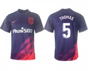 Wholesale Cheap Men 2021-2022 Club Atletico Madrid away aaa version purple 5 Soccer Jersey