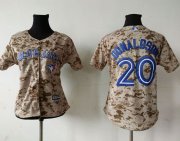 Wholesale Cheap Blue Jays #20 Josh Donaldson Camo Women's Fashion Stitched MLB Jersey