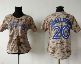 Wholesale Cheap Blue Jays #20 Josh Donaldson Camo Women\'s Fashion Stitched MLB Jersey