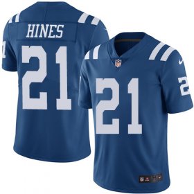 Wholesale Cheap Nike Colts #21 Nyheim Hines Royal Blue Men\'s Stitched NFL Limited Rush Jersey