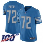 Wholesale Cheap Nike Lions #72 Halapoulivaati Vaitai Blue Team Color Men's Stitched NFL 100th Season Vapor Untouchable Limited Jersey