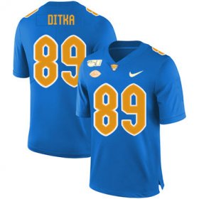 Wholesale Cheap Pittsburgh Panthers 89 Mike Ditka Blue 150th Anniversary Patch Nike College Football Jersey