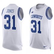 Wholesale Cheap Nike Cowboys #31 Byron Jones White Men's Stitched NFL Limited Tank Top Jersey