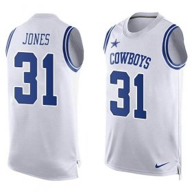 Wholesale Cheap Nike Cowboys #31 Byron Jones White Men\'s Stitched NFL Limited Tank Top Jersey