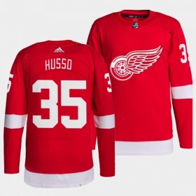 Men\'s Detroit Red Wings Primegreen Authentic #35 Ville Husso Red Home Jersey