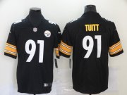 Wholesale Cheap Men's Pittsburgh Steelers #91 Stephon Tuitt Black 2020 Vapor Untouchable Stitched NFL Nike Throwback Limited Jersey