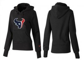 Wholesale Cheap Women\'s Houston Texans Logo Pullover Hoodie Black