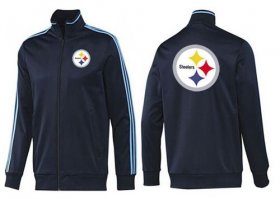 Wholesale Cheap NFL Pittsburgh Steelers Team Logo Jacket Dark Blue