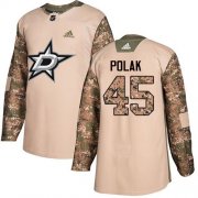 Cheap Adidas Stars #45 Roman Polak Camo Authentic 2017 Veterans Day Stitched NHL Jersey