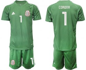 Wholesale Cheap Mexico #1 Corona Green Goalkeeper Soccer Country Jersey