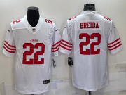 Wholesale Cheap Men's San Francisco 49ers #22 Matt Breida 2022 New White Vapor Untouchable Stitched Jersey
