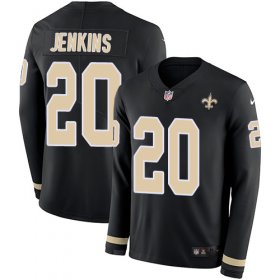 Wholesale Cheap Nike Saints #20 Janoris Jenkins Black Team Color Men\'s Stitched NFL Limited Therma Long Sleeve Jersey