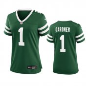 Cheap Women's New York Jets #1 Sauce Gardner Green 2024 Football Stitched Jersey(Run Small)