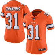 Wholesale Cheap Nike Broncos #31 Justin Simmons Orange Women's Stitched NFL Limited Rush Jersey