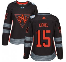 Wholesale Cheap Team North America #15 Jack Eichel Black 2016 World Cup Women\'s Stitched NHL Jersey