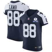 Wholesale Cheap Nike Cowboys #88 CeeDee Lamb Navy Blue Thanksgiving Men's Stitched With Established In 1960 Patch NFL Vapor Untouchable Throwback Elite Jersey