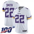Wholesale Cheap Nike Vikings #22 Harrison Smith White Men's Stitched NFL 100th Season Vapor Limited Jersey