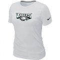 Wholesale Cheap Women's Nike Philadelphia Eagles Authentic Logo T-Shirt White