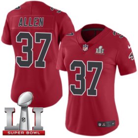 Wholesale Cheap Nike Falcons #37 Ricardo Allen Red Super Bowl LI 51 Women\'s Stitched NFL Limited Rush Jersey