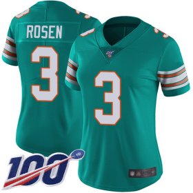 Wholesale Cheap Nike Dolphins #3 Josh Rosen Aqua Green Alternate Women\'s Stitched NFL 100th Season Vapor Limited Jersey