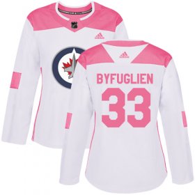 Wholesale Cheap Adidas Jets #33 Dustin Byfuglien White/Pink Authentic Fashion Women\'s Stitched NHL Jersey
