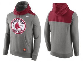 Wholesale Cheap Men\'s Boston Red Sox Nike Gray Cooperstown Collection Hybrid Pullover Hoodie_1